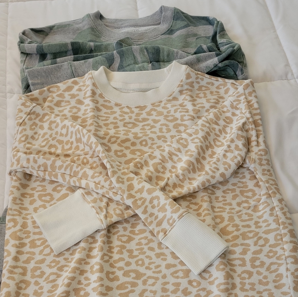 Lot of 2 Sweatshirts - Cheetah and Camo print